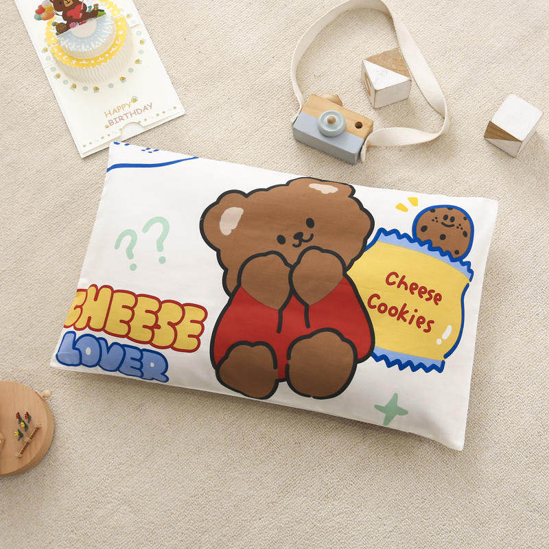 Single child baby baby pillowcase 30*50cm cotton pillowcase kindergarten start cotton cartoon pillowcase