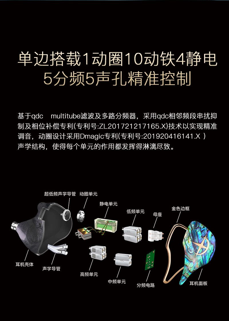 qdc 皇帝静电动铁动圈15单元HiFi发烧耳机插图2