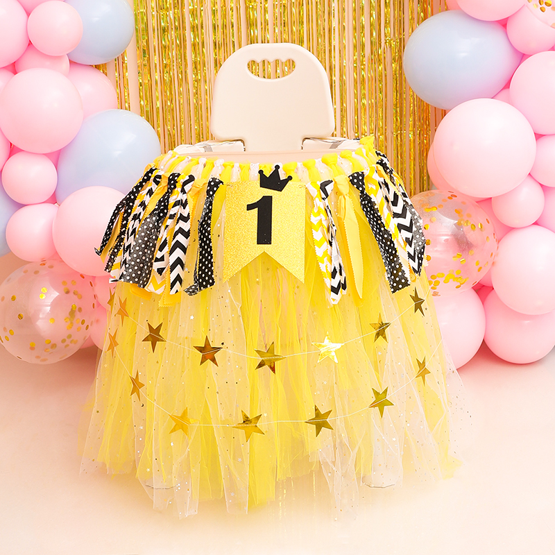 Baby Seat Decoration Tutu Yarn Table Apron Dessert Table Tablecu Birthday Arrangement Party Table Yarn Children Chair Yarn
