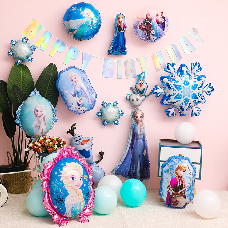 Snow Chic Rim Cartoon Aluminum Film Balloon Princess Birthday Birthday Banquet Arrangement Decoration