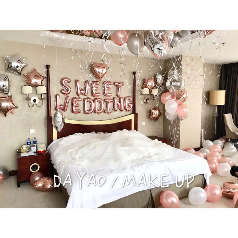 Romantic Wedding Room Layout Creative Wedding Marriage Balloon Package Proposal Confession Decoration New House Bedroom Wedding Supplies