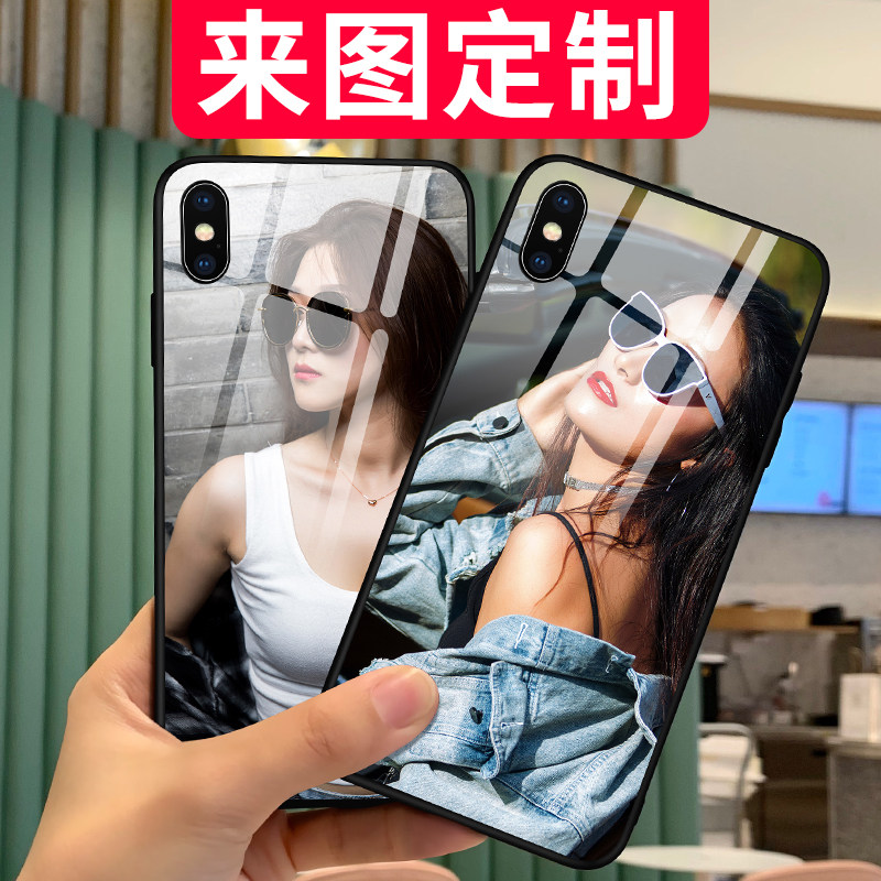 OLYSON customized phone protection shell diy set to make apple 11 glass shell iphox arbitrary model to book men and women couple photo anti-fall 7 8 SE2 personality lettering