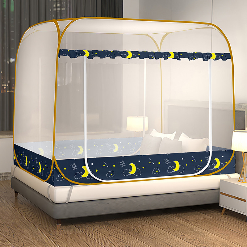 Mongolia Packs Mosquito Nets Household 1 5m Bed Totally Enclosed Anti-Fall Dorm Room Single 1 2 m Free of installation Passable Fold Bracket