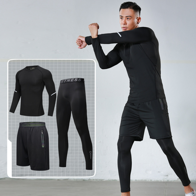 Official website 2021 new men's fitness suit Fitness Clothing Autumn Winter Outdoor Running Sportswear