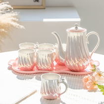 Island Deer Water Kit Brief Modern Water Glass Suit Nordic Mug Tea Set Living Room Home Cup With Light Lavish Ceramics