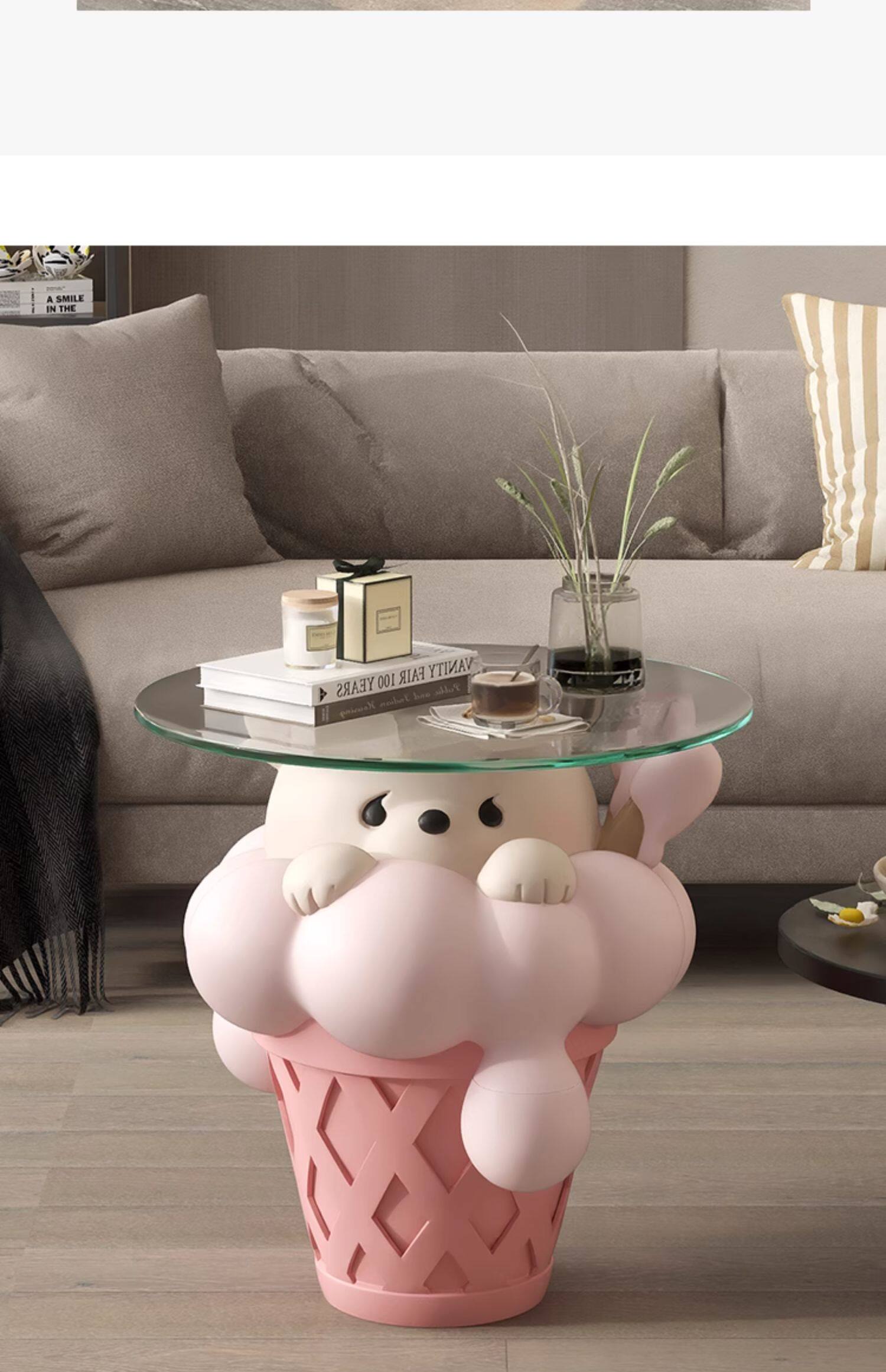 奶油风熊落地摆件装饰品电视柜旁沙发边几床头柜高级感乔迁礼物详情27