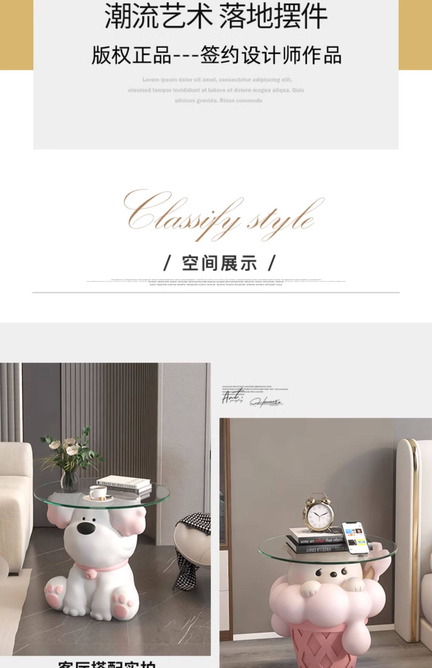 奶油风熊落地摆件装饰品电视柜旁沙发边几床头柜高级感乔迁礼物详情9