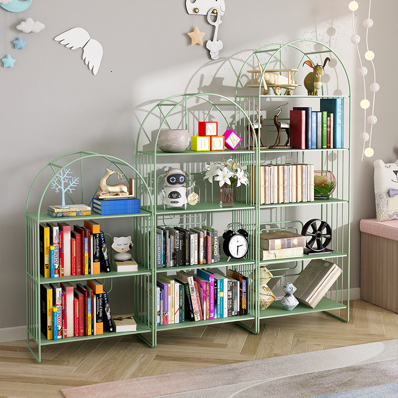 Children's Iron Book Draw the shelf on the head of the shelf landing the floor home small living room minimal creative shelf