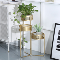 Nordic wrought iron hollow folding flower rack storage rack indoor living room floor-standing outdoor balcony succulent plant flower pot