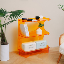 Nordic shelf floor multi-layer acrylic display shelf creative designer simple style bedroom storage cabinet