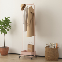 Youhang Nordic clothes hanger clothes rack light luxury clothes floor vertical storage Rod movable with wheels