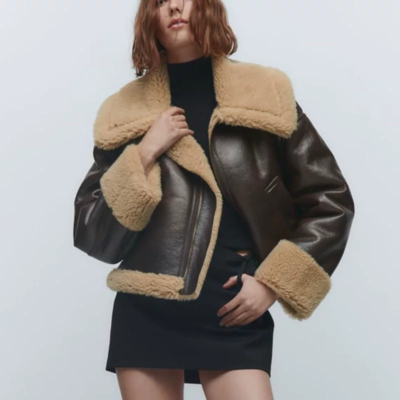 Zara, коричневая зимняя двусторонняя короткая куртка, увеличенная толщина