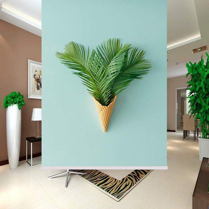 Curtain roller shutters Nordic minimalist green plant Living room Bedroom Kitchen Balcony Cosmetic room Shading Lift Free of perforated windows