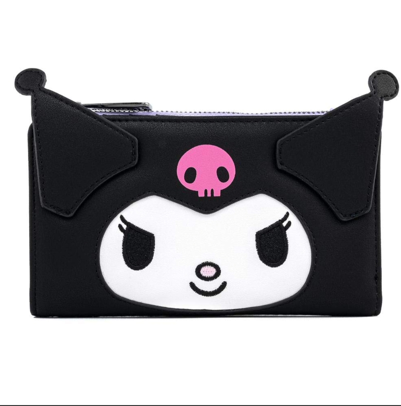 Foreign Trade Surplus Original Sanrio Series Kuromi Bi-Fold Short Wallet Card Holder