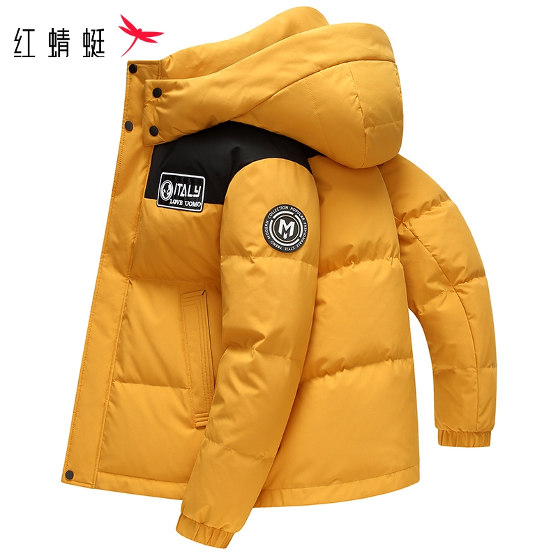 Red Dragonfly Casual down Jacket Men's New Winter Style Cold-Proof and Warm Top Trendy Yellow Hooded Jacket Men's Clothing