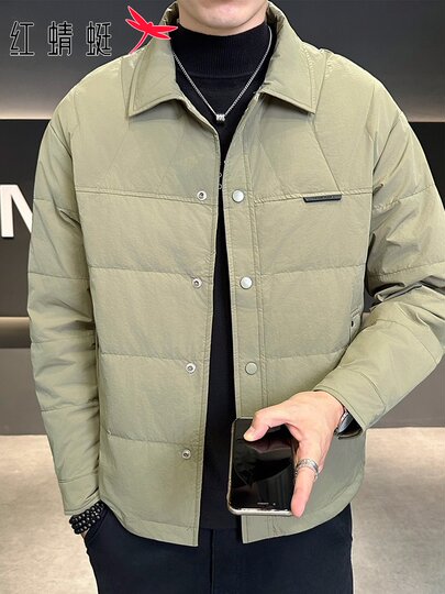 Red Dragonfly Men's down Jacket 2025 Winter New Style Turn-Down Collar Duck down Top Trendy Casual Lightweight Coat for Men