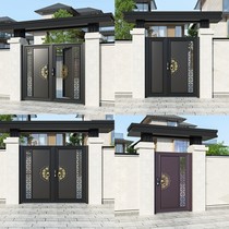 Villa courtyard gate aluminum alloy villa courtyard gate electric single and double door self-built house rural yard gate