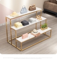 Clothing store bag flow table display stand Window cabinet Nakajima shelf High and low display table shelf Shoe store shoe rack