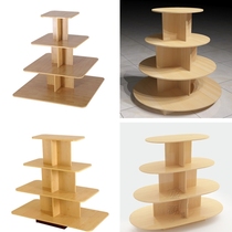 Wooden round pile convenience store product display cabinet Multi-layer display cabinet Snack milk powder supermarket shelf Nakajima cabinet