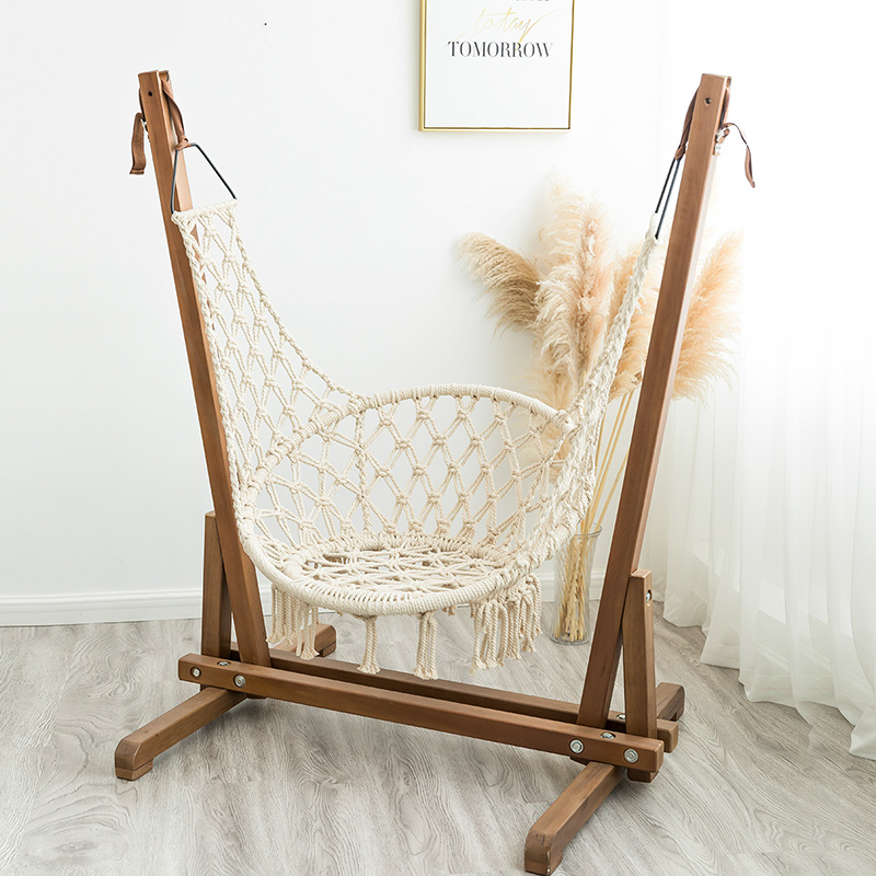 Balcony Swings SWING Single Hanging Chair Solid Wood Rocking Chair Patio Garden Garden Swing swing Courtyard Embalming Wooden home Swing Chair
