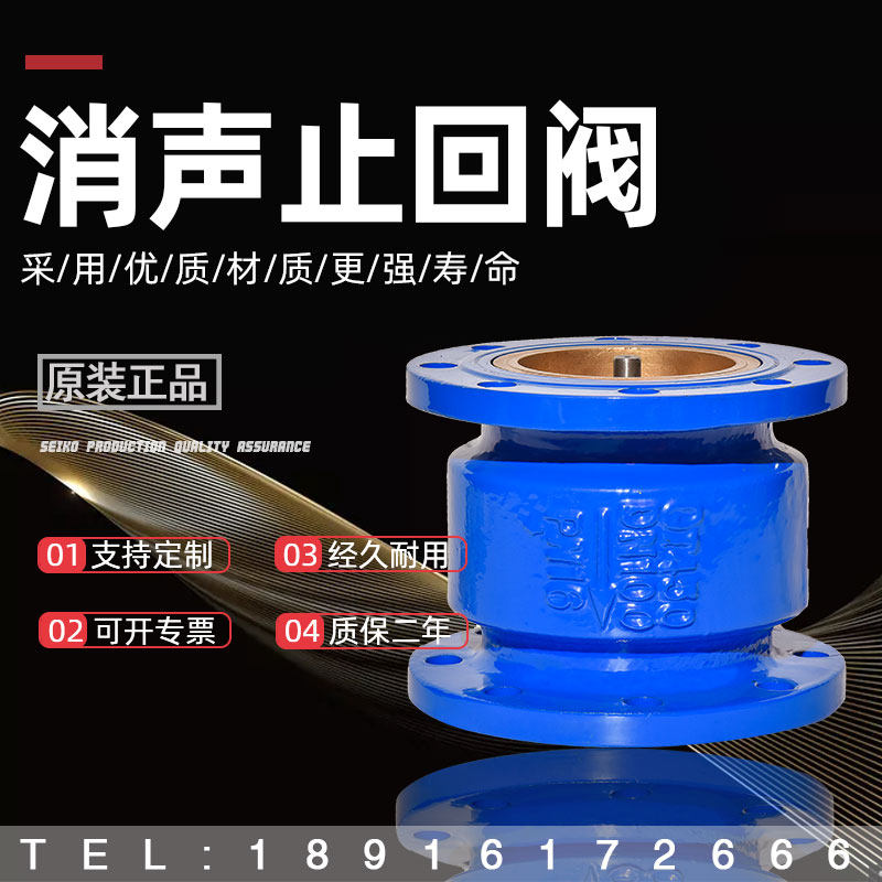 Shanghai Everbright Shanghai Works HC41X flange silencing copper core inverse check valve horizontal water pipe flue cast steel stop inverse valve