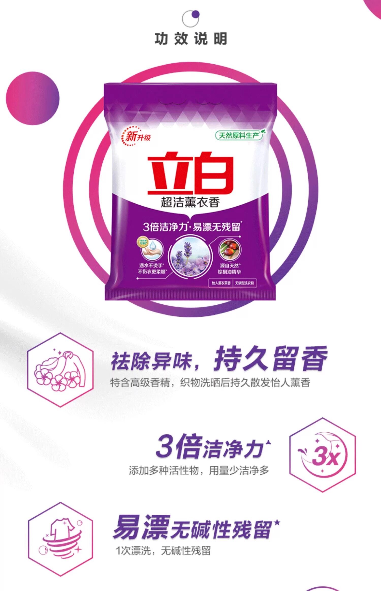 Стиральный порошок 立白超洁薰衣香洗衣粉实惠装家用香味持久小包装官方旗舰店同款