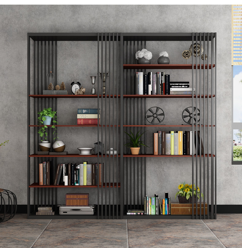 Wrought iron multi-layer bookshelf floor-to-ceiling partition shelf home living room partition display stand foyer entrance cabinet decorative shelf