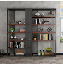  Wrought iron multi-layer bookshelf floor partition shelf Household living room partition display rack Foyer entrance cabinet decoration rack