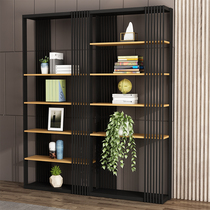  Wrought iron partition shelf Creative shelf Office bookshelf Nordic simple industrial style display rack floor storage
