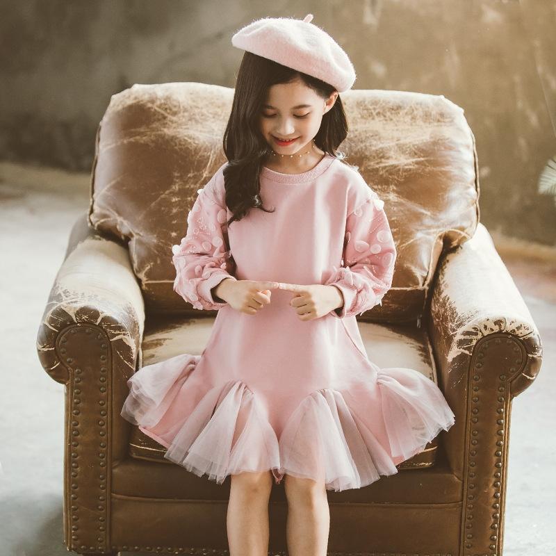Children's clothing 2023 spring and autumn new girls' dresses in spring big boys and girls spring princess skirts 10 years old