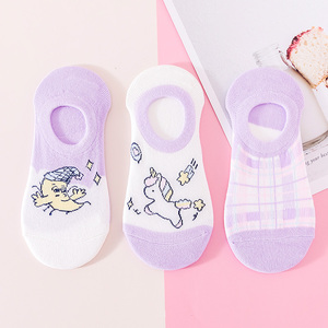 硅胶防滑日系可爱少女船袜3双