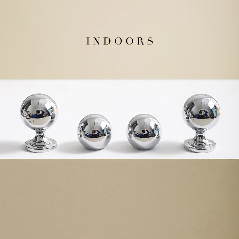 INDOORS minimalist brass ball handle solid pure copper gold silver French light luxury cabinet door handle