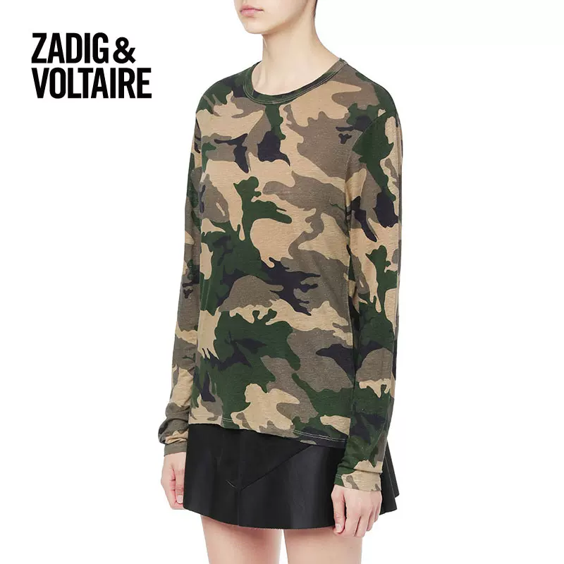 Женская футболка Zadig &amp; Voltaire с круглым воротом, длинный рукав, модная повседневная линия, комфортный приталенный TP1816FD