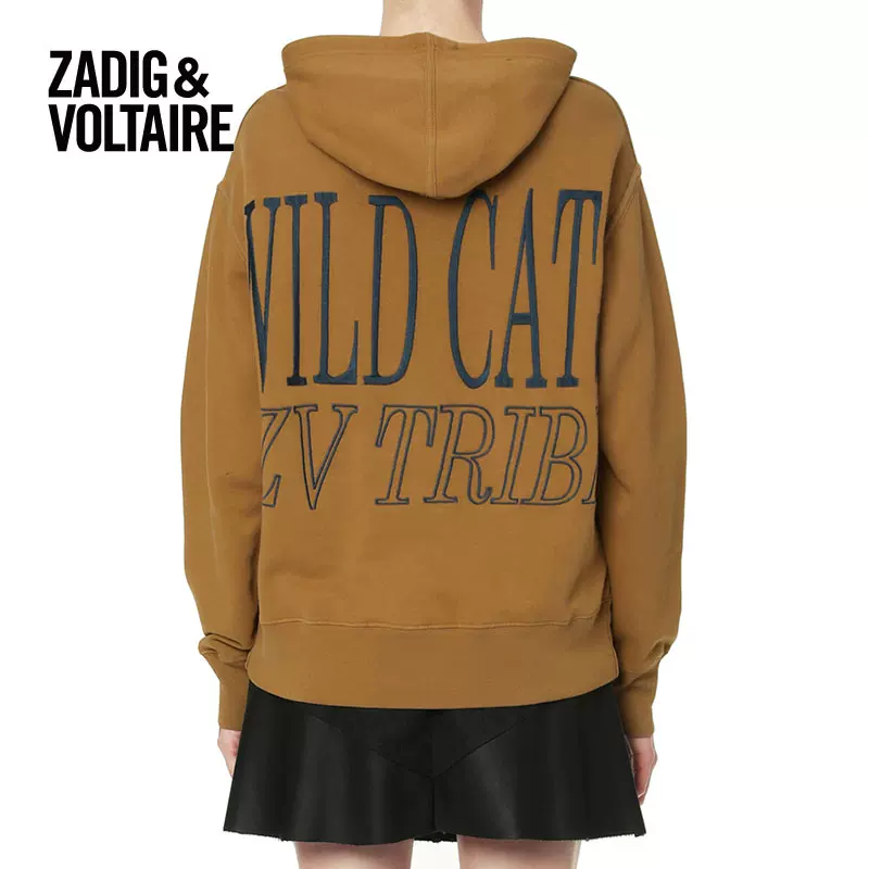 Женский свитер с капюшоном Zadig & VOLTAIRE в повседневном стиле, вышивка символов животного и буквы, комфорт TS7120ff