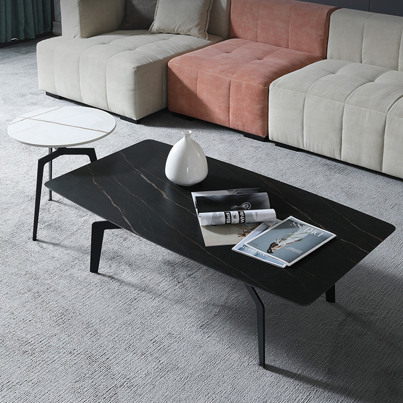 Nordic Rockboard Tea Table Brief Modern Iron Art Form Designer Furniture Fashion Club's Red Office Tea Table