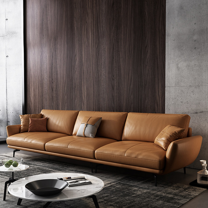 Office Sofa Brief Modern Genuine Leather Trio guests Hospitality Business Office Sofa Tea Table Combo Suit