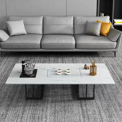 Italian minimalist office reception tea table company business belt induction cooker rock plate kung fu coffee table modern