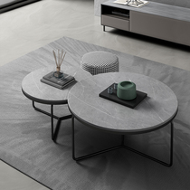 Italian rock plate coffee table Size combination Office reception Simple modern Nordic net red round small coffee table