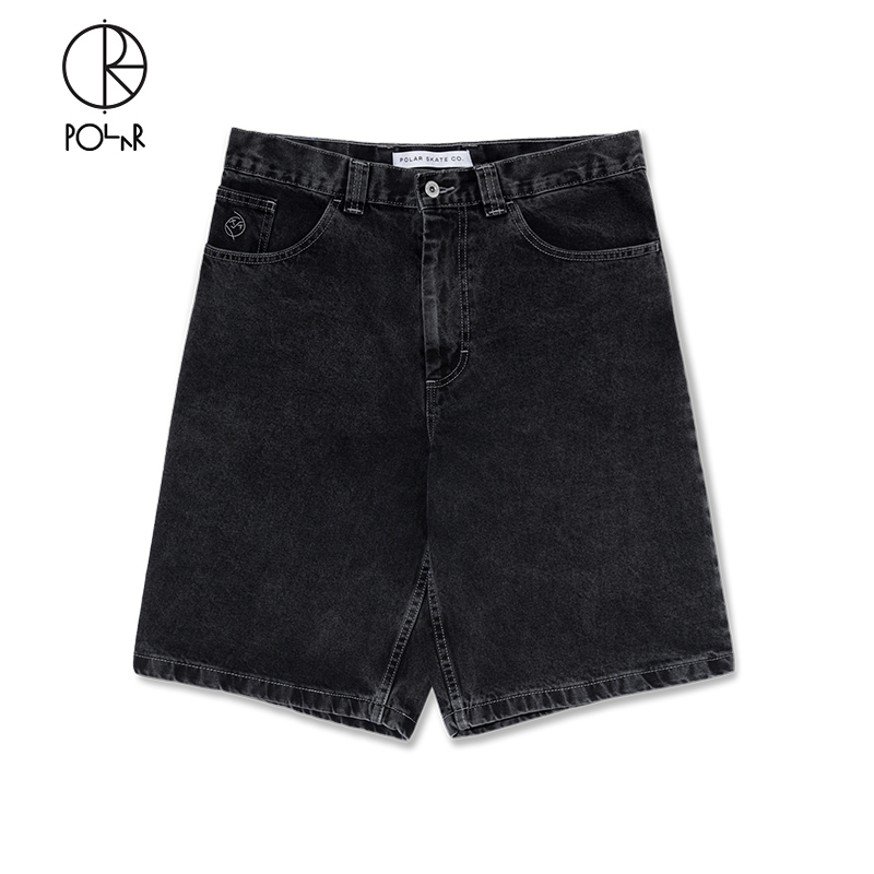 Polar Skate Co Big Boy Shorts Embroidered Cotton Loose Sports Denim Shorts for Men