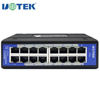 UTEK Industrial Ethernet Switch 16-port Iron Shell Rack Network Monitoring UT-6516