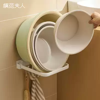 Powder room hanging basin artifact non-perforated washbasin holder Tub Tub storage shelf bathroom sink rack