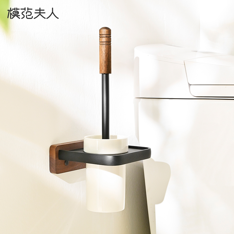 Toilet brush household non-dead angle toilet brush shelf wall-mounted toilet toilet brush cleaning long handle light luxury