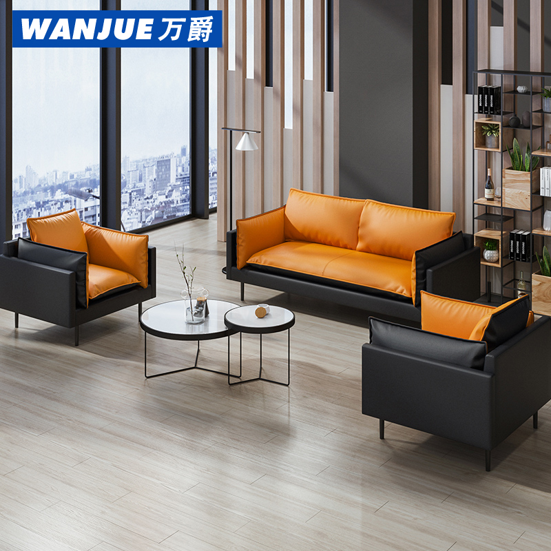 Office sofa simple modern meeting area negotiation double triple reception business office sofa coffee table combination