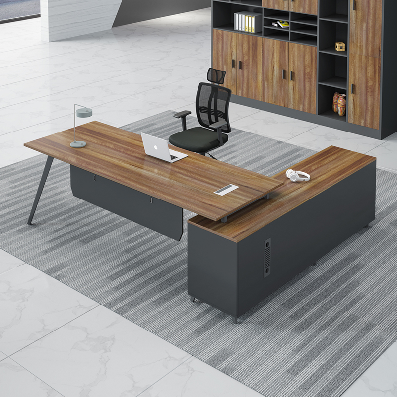 Boss' table, President's desk, simple modern large class, manager's desk, single office furniture, table and chair combination
