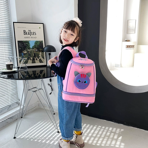 Мультяшный детский вместительный и большой водонепроницаемый рюкзак для плавания с разделителями, плавательная шапочка, купальник, сумка для хранения