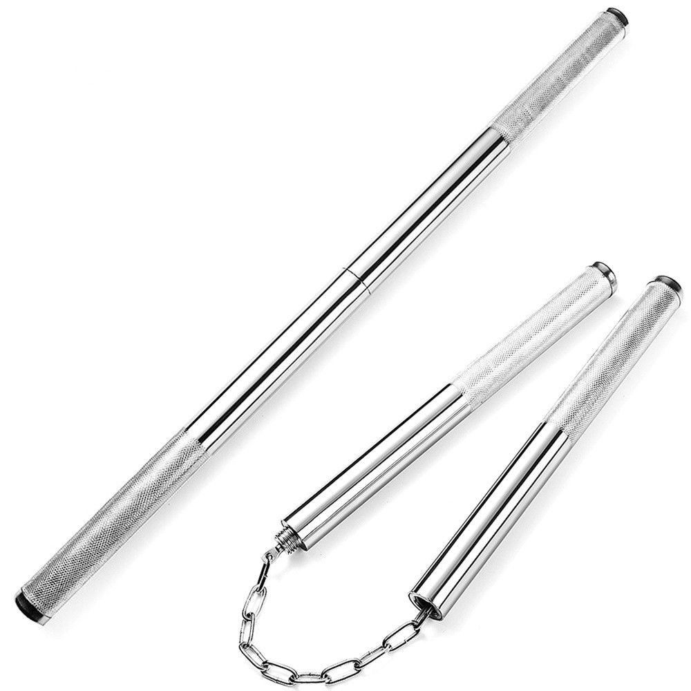 The self-defense two-in-one nunchaku two-chaku can practice metal stick actual combat stick splicing stick performance nunchaku stick