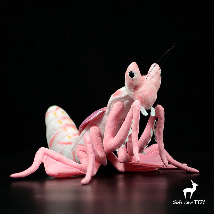 New Lifelike Pink Orchid Mantis Plush Real Life Soft Insect