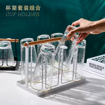 Hammered gold-rimmed glass rimmed cup beer cup home heat-resistant drinking cup milk cup juice cup juice cup set