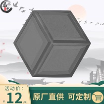 Tortoise back pattern ancient brick carving antique courtyard Chinese retro floor tiles wall brick shadow relief background wall ornaments