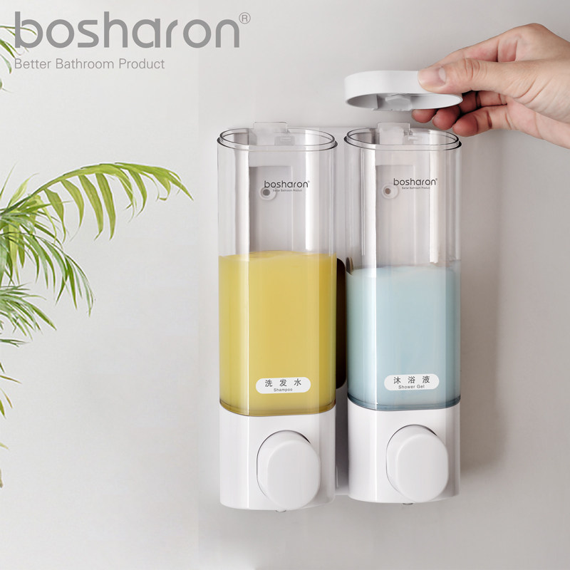 Bosharan non-perforated soap dispenser wall-mounted hand sanitizer box Press hotel dressing room shampoo shower gel box